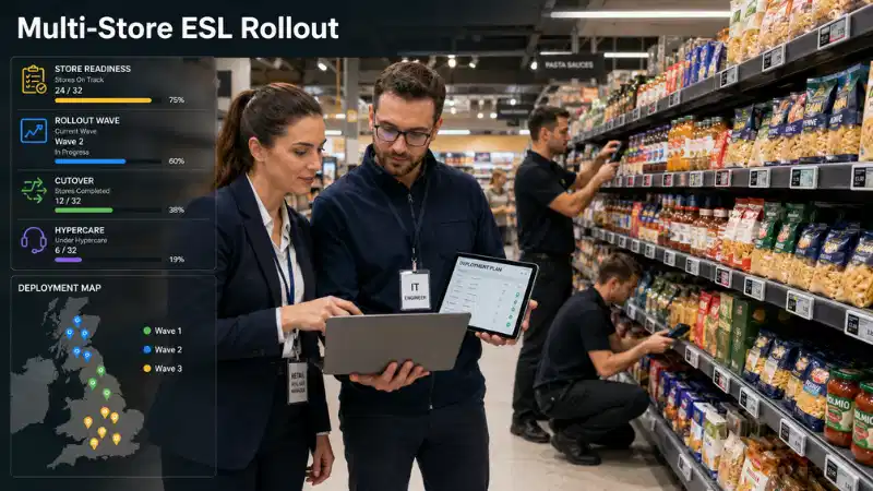 Elektroninių lentynų etikečių išleidimo planas kelių{0}}parduotuvių mažmeninei prekybai