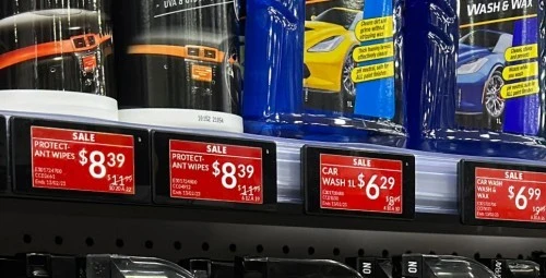 Kokiose maisto prekių parduotuvėse yra skaitmeninės kainų etiketės?