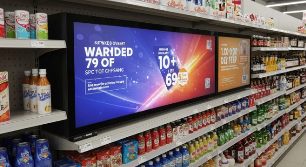 Ištempti LCD ekranai prekybos centrams ir maisto prekių parduotuvėms